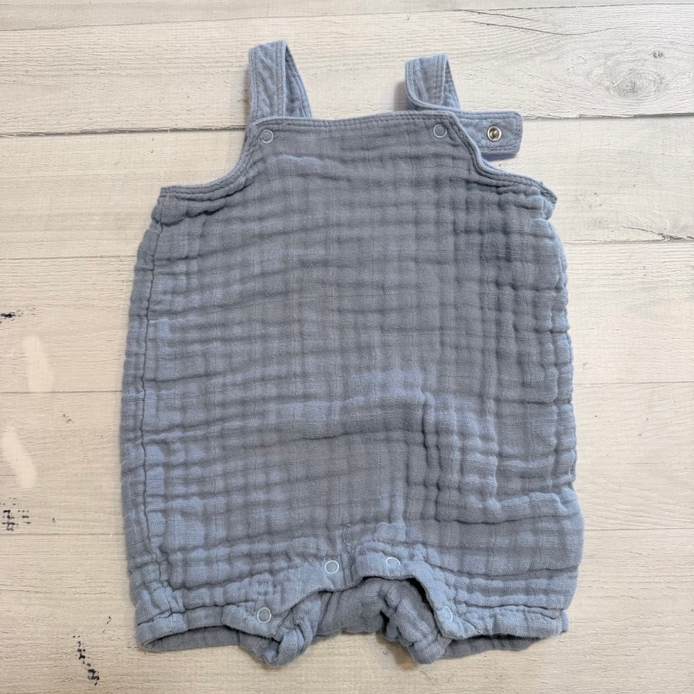 Angel Dear baby light blue organic‎ cotton romper 6-12 months